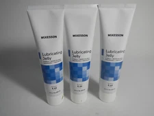 3X McKesson Lubricating Jelly 4 ounce tube Sterile Water Soluble Lube lot of 3