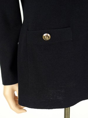 ST JOHN BASICS COLLECTION Blazer Jacket SIZE 6 Black Gold ST JOHN BASICS COLLECTION Blazer Jacket SIZE 6 Black Gold