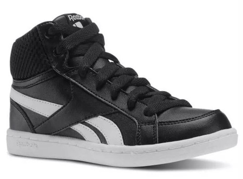 Reebok Royal Prime Mid Classic Tennis Hi Top Shoes Kids Black White Sz 11  V70009 | eBay