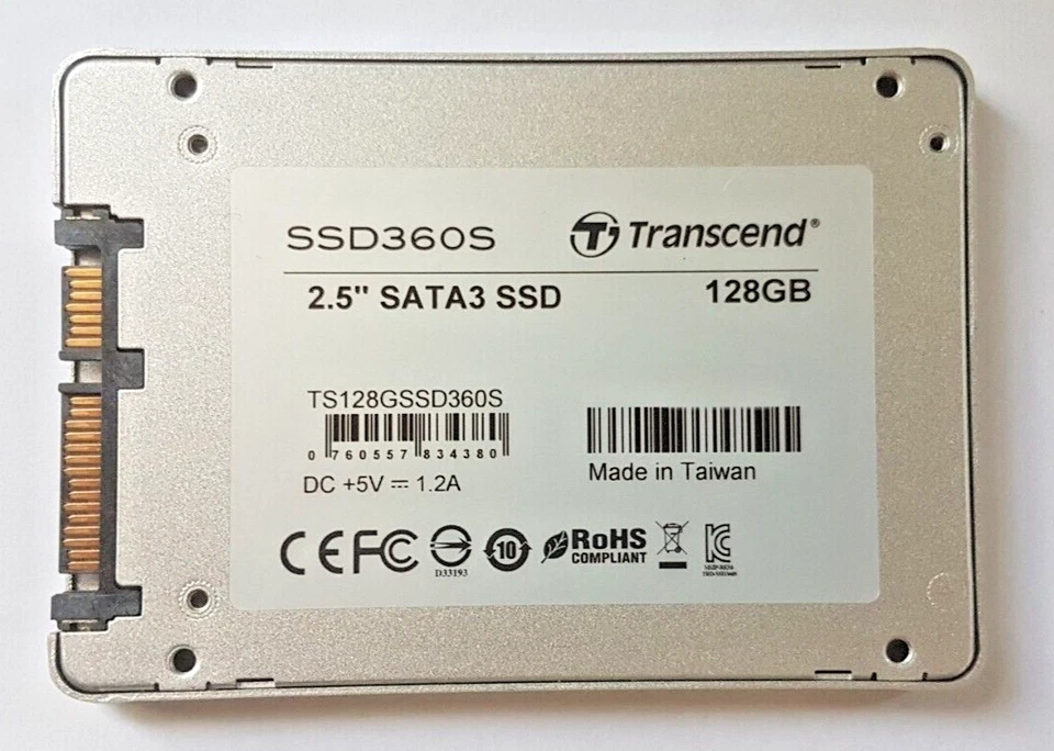 128 GB SATA II Transcend SSD360S TS128GSSD360S 2D-NAND MLC SSD 2.5" Festplatte