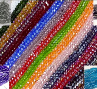 Faceted Glass Beads Bulk 100 Pcs 4mm Faceted Crystal Glass Rondelle Beads Loose Beads For 224448 - Foto 14