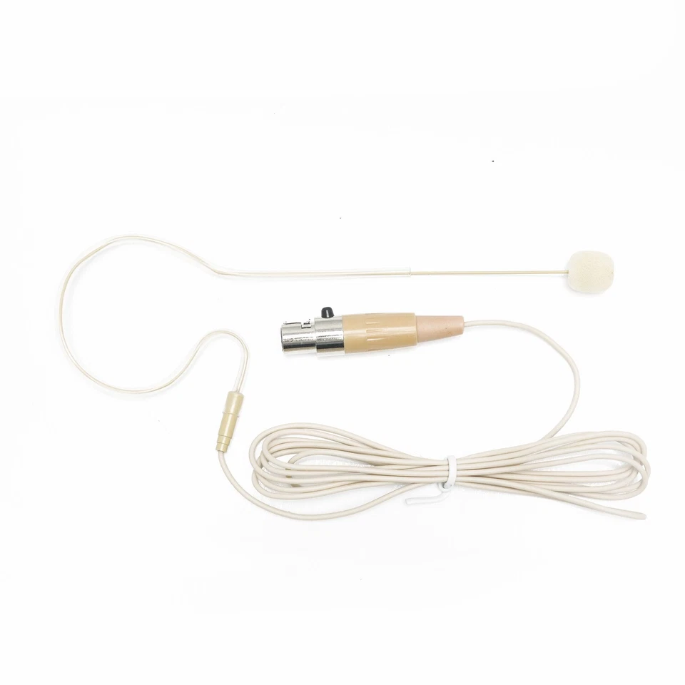2x Beige Single Earhook Headset mini XLR Microphone for Shure Wireless-TA4F 4pin - Image 3 of 4