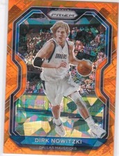 DIRK NOWITZKI Mavs RARE ORANGE CRACKED ICE PRIZMS Variation $$ Basketball Card!