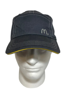 Vtg McDonald s Employee Adjustable Clasp Gray Hat Cap Fast Food (Box Shipped)