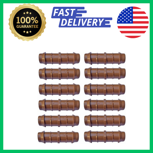 12 Pack Barbed Drip Line Coupler Connectors Compatible with Rain Bird