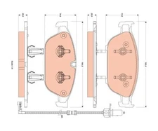 Brake pad set, disc brake Cotec TRW GDB1883 for Audi A8