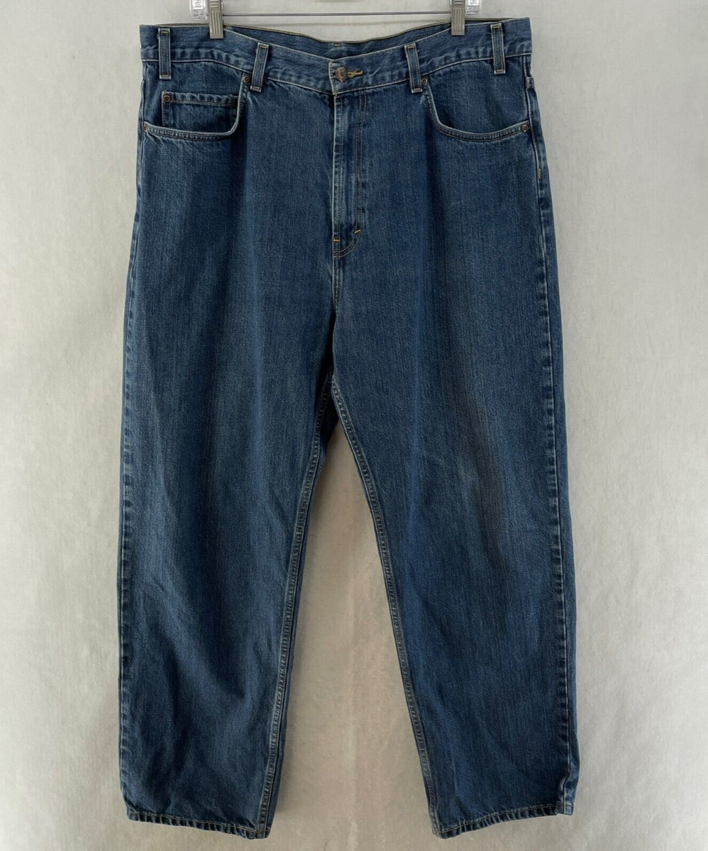 Kirkland Signature Jeans Mens 40X30 Blue Straight Workwear Denim Relaxed Fit