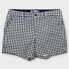Old Navy Everyday Shorts Womens 12 Mid-Rise Blue Gingham Checkered Casual 5in