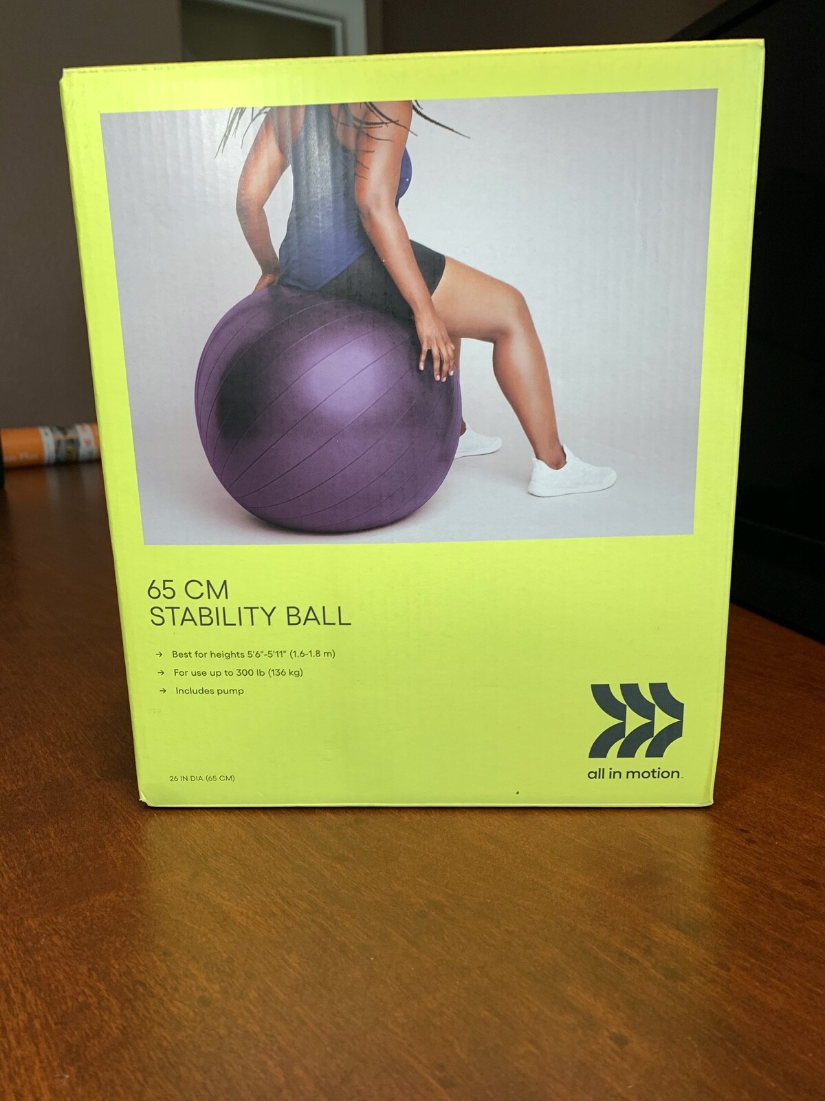 65cm exercise ball height