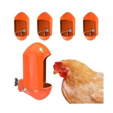 Large Chicken Waterer Cups Automatic with Anti-Roosting Cover  Pou... Fast Ship