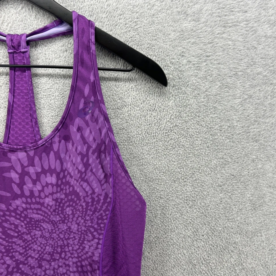 Camiseta sin mangas Asics para mujer talla pequeña púrpura espalda deportiva rendimiento para correr Foto 3 de 4