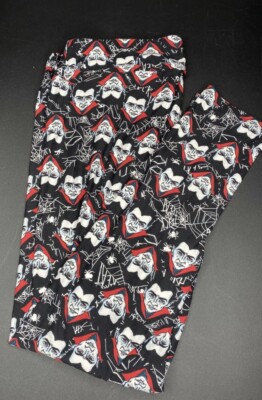LulaRoe TC2 Halloween Dracula Spiderwebs Leggings - NWOT