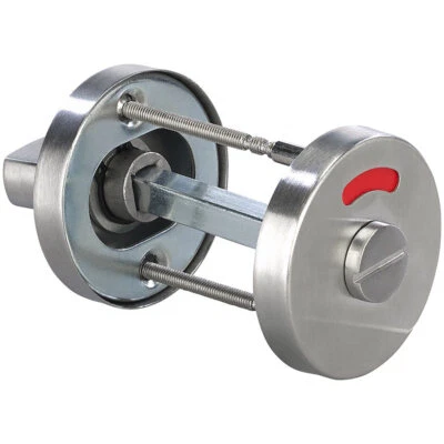 AGT Edelstahl-Rosetten-Set für Bad & WC, Drehknopf, Besetzt-Anzeige, rund