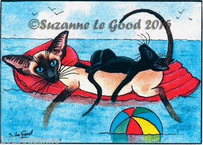 Siamesische Orientalische Katze Kätzchen Kunstdruck aus Originalgemälde von Suzanne Le Good