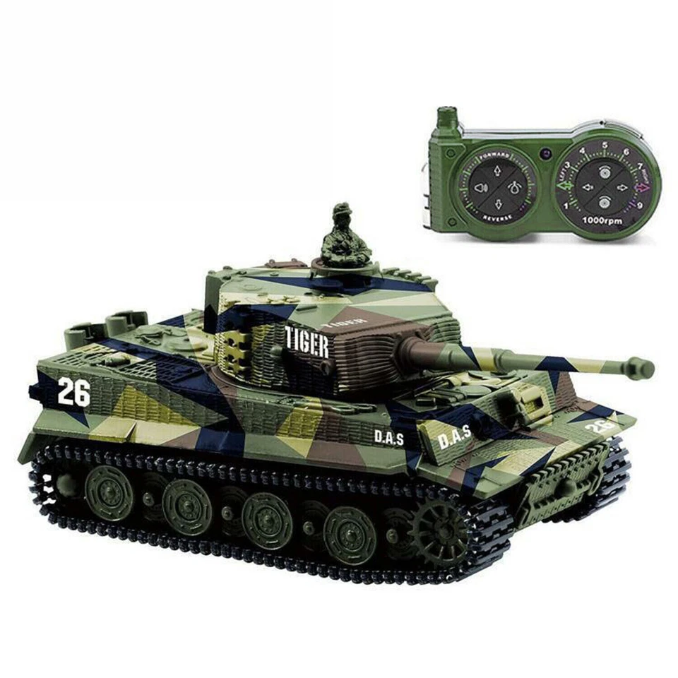 1:72 German Tiger I Panzer Tank Military Remote Control Mini RC Tank with Sound - Image 2 of 4