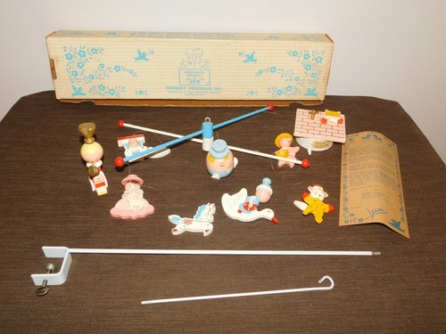 VINTAGE BABY GIFT HANDPAINTED MOBILES BY IRMI MUSICAL MOTHER GOOSE NEW in BOX - Picture 1 of 11