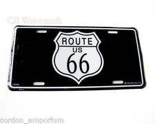 ROUTE 66 CLASSIC EMBOSSED METAL LICENSE PLATE 6 X 12 INCHES