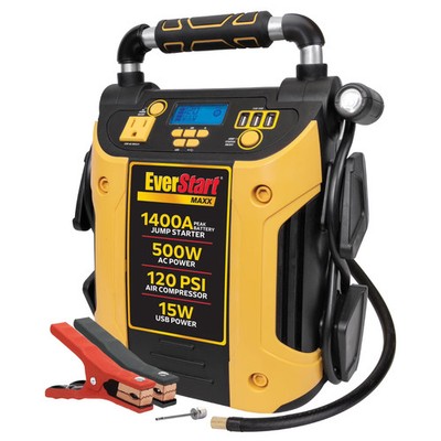 Open Box EverStart J5CPDE Jump Starter Power Station 1400 Peak Amps 500W Inverte