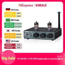 Vacuum Tube Amplifiers Home Audio RCA Bluetooth Input Bass Treble Control Stereo