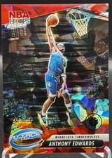 Anthony Edwards 2023-24 Panini NBA Hoops Premium Attack the Rack Red Ice #/99