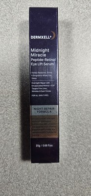 NEW DERMXELL MIDNIGHT MIRACLE PEPTIDE RETINOL EYE LIFT SERUM 20G BOX EXP 2029