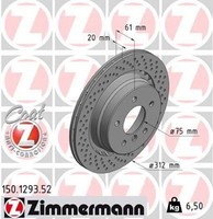 2X Bremsscheibe Zimmermann 150.1293.52 2 Bremsscheiben FüR BMW FüR Wiesmann