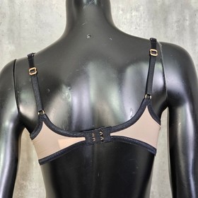 Agent Provocateur Joan Balconette Underwire Bra Sheer Nude Black 36B Luxury