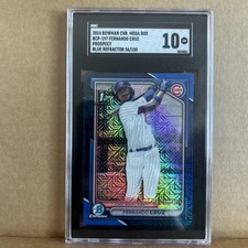 2024 Bowman Chrome Pros Mega Box Fernando Cruz #BCP-197 Blue Ref /150 - SGC 10