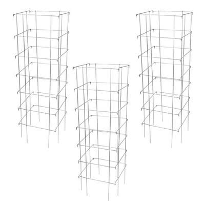 Garden Elements Square 8-Leg Heavy-Duty Collapsible Tomato Cages, 58in H (3 pk)