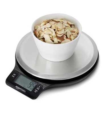 Amazon Basics Digital Kitchen Scale with LCD Display, Multiple Units, Up To 11lb