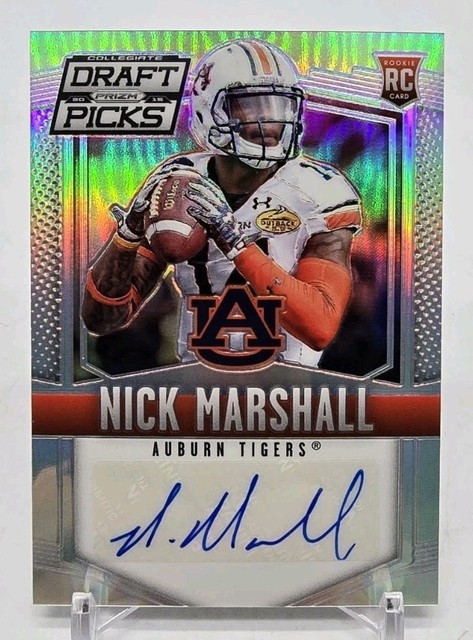 2015 Prizm Draft Picks NICK MARSHALL Rookie RC Auto Silver Prizm Auburn Tigers