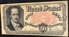 1875 Fractional U.S. Fifty Cents Very Stringy Very Light Fold No Pin Holes.