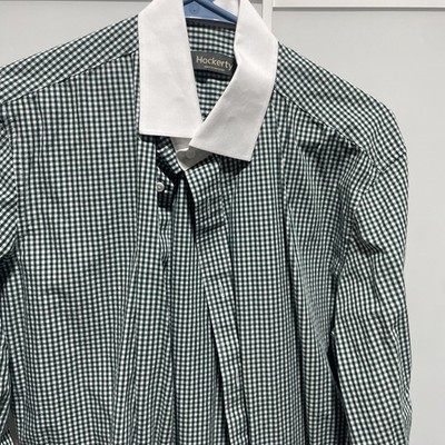 HOCKERTY Mens Custom Shirt  ~ Size 15.5 32/33 Green Check