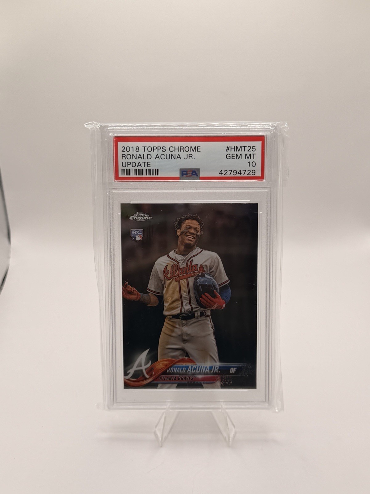 2018 Topps Chrome Update Ronald Acuna Jr. RC Rookie #HMT25 GEM PSA 10 Braves