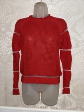 Michael Stars Cotton/Silk Blend Open Weave Long Sleeve Pullover Sweater Size S