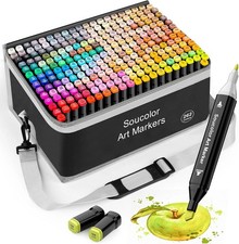 Alcohol Markers 262 Colors with Case Holders Dual Tips Chisel Fine Art Markers