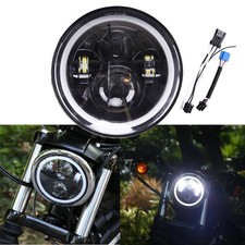 7" Zoll LED Hi/Lo Projektor Scheinwerfer DRL E-Geprüft für Harley Chopper Custom