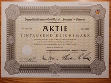 D: REJS: Statek parowy-Ges. Neptun, Brema, 1940, 1000 RM*