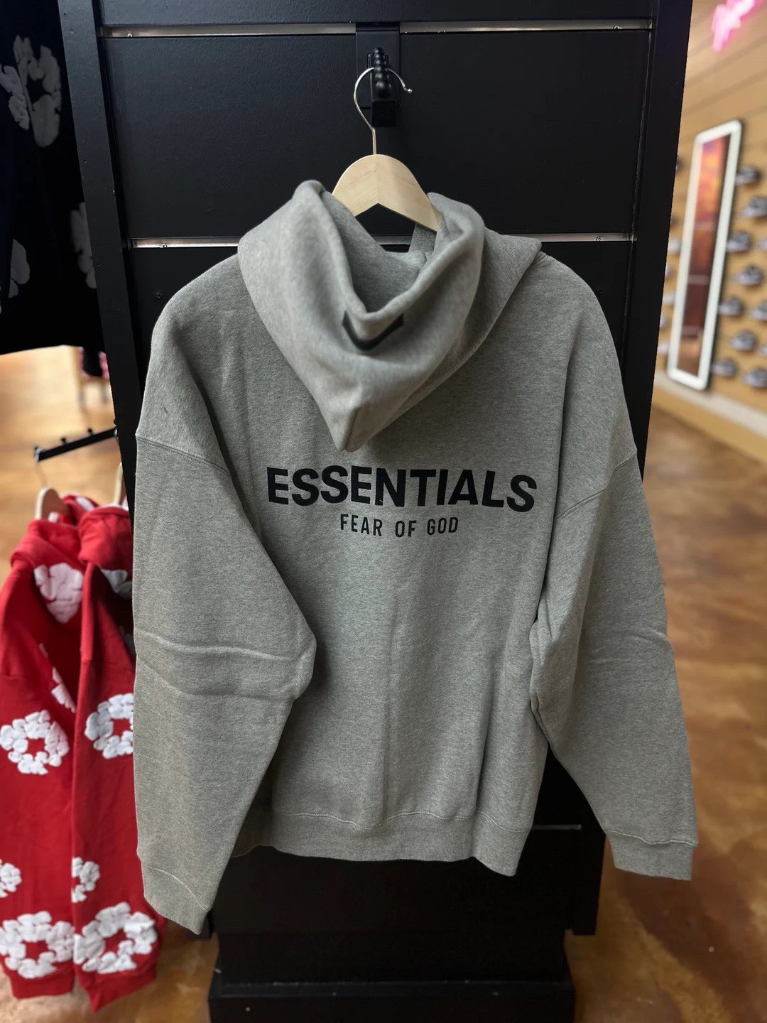 Essentials Fear of God Dark Oat Logo Pullover Hoodie Men’s Regular Size M