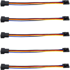 5Pcs 5Pin to 4Pin Fan Adapter Cable,PC CPU Fan Connector Converter Interface ...