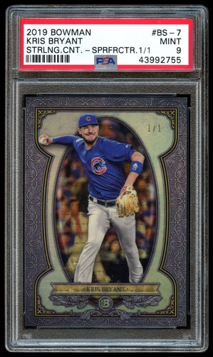2019 Bowman Sterling Continuity Superfractor #BS7 Kris Bryant 1/1 PSA 9 MINT