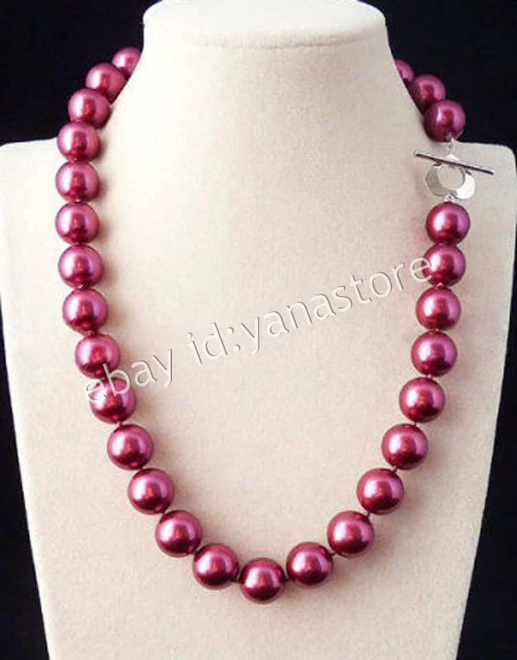 8/10/12/14mm Echte Mehrfarbig Südsee Muschel Perle Rund Perlen Halsketten 18Zoll - Bild 3 von 4