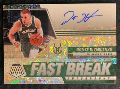 2020-21 Mosaic Fast Break Autographs Auto Prizm Donte DiVincenzo FB-DDV BUCKS