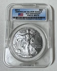 2011 1 oz Silver American Eagle MS-70 PNCG 25th Anniversary
