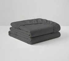 2 PCS Twin XL Fitted Sheets 100 Cotton 500 TC 16" Deep Pocket Dark Grey