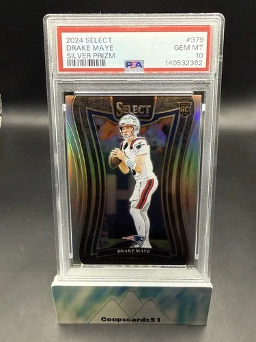 2024 Panini Select Silver Prizm DRAKE MAYE RC PSA 10 💎 NEW ENGLAND PATRIOTS 🔥