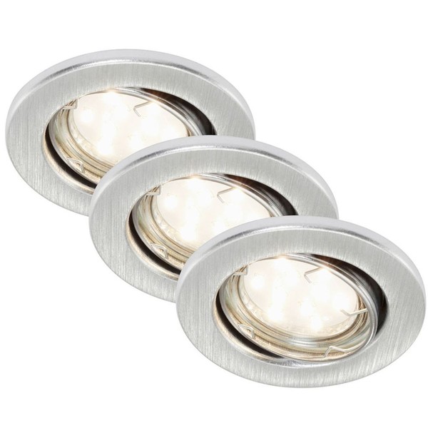 3 X Briloner Led Einbaustrahler Aluminium IP23 3W GU10 250Lm Warmweiß Schwenkbar-image