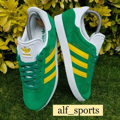  Neu mit Karton & Original adidas Originals  Gazelle Turnschuhe - Grün & Gelb UK Größe 7