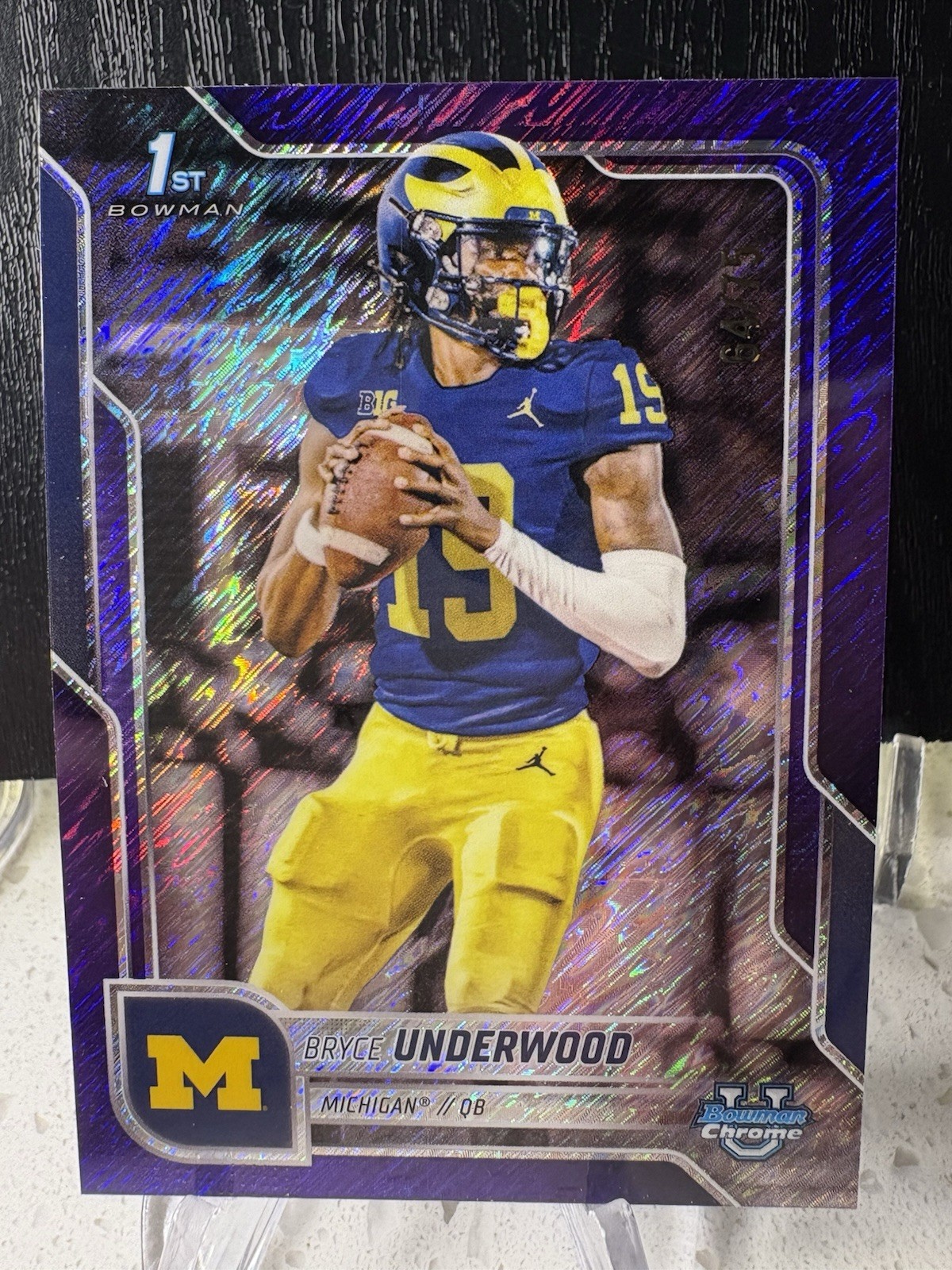 2025 Bowman Chrome U #196 Bryce Underwood 1st Purple Shimmer Refractor /75