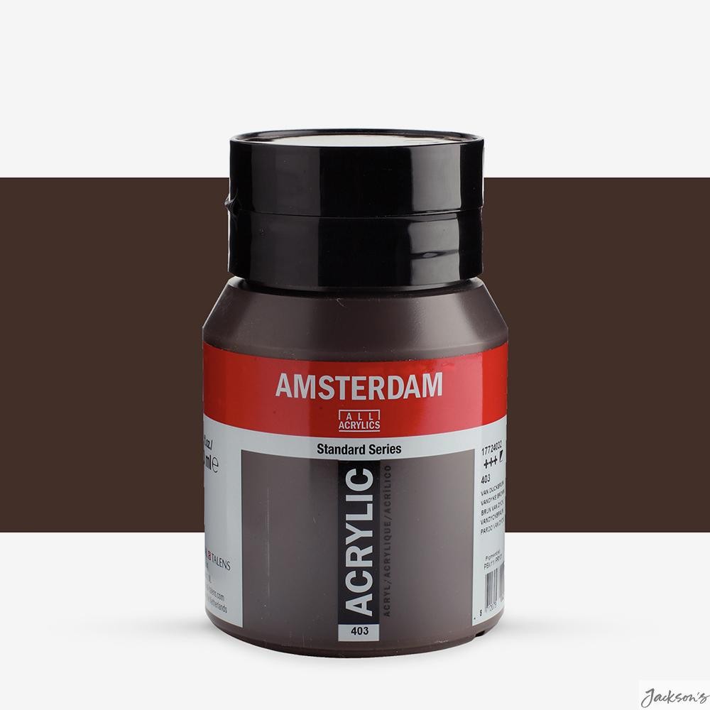 Royal Talens Amsterdam Standard Acrylic Paint 500ml Vandyke Brown For Artists